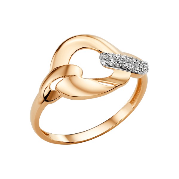 Кольцо, золото, фианит, 019501-1102